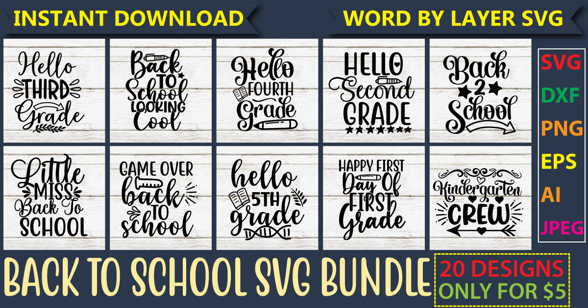 Back to School SVG Bundle Bundle · Creative Fabrica