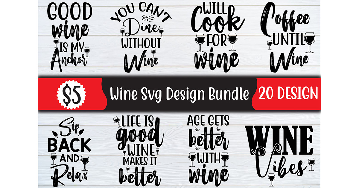 Wine SVG Design Bundle Bundle · Creative Fabrica