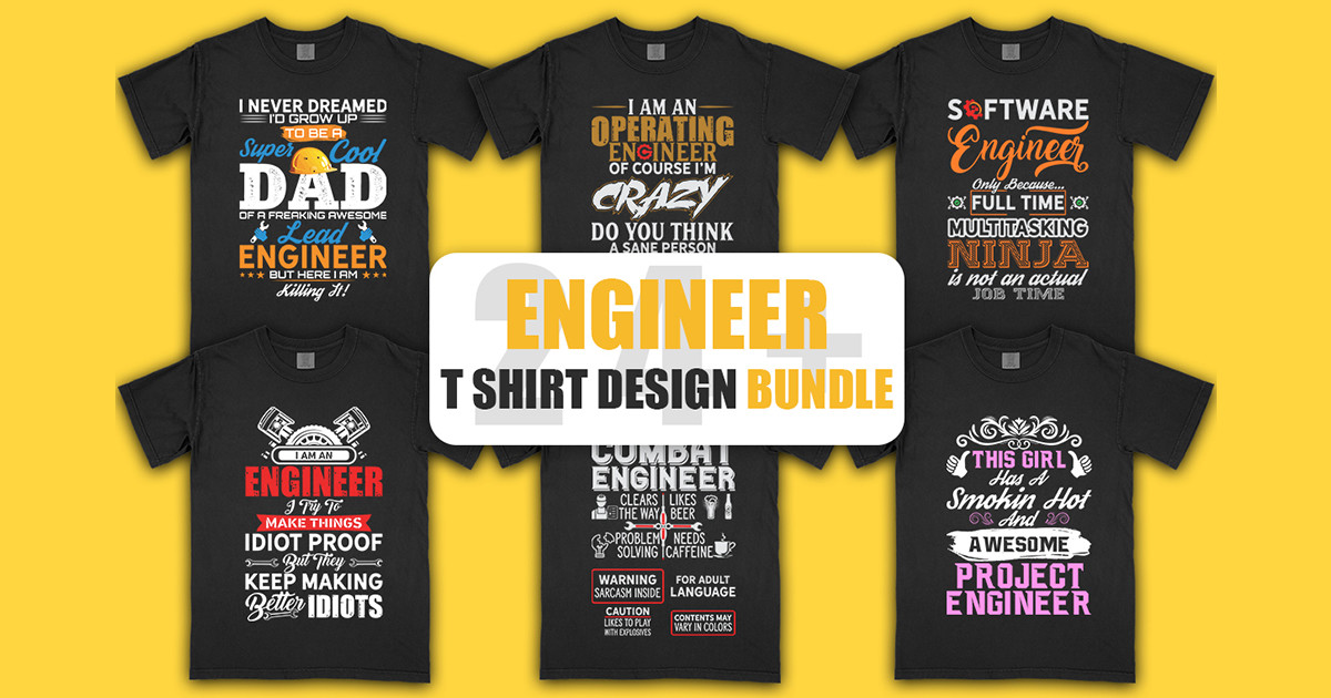 The Mega Engineer T-Shirt Design Bundle Bundle · Creative Fabrica