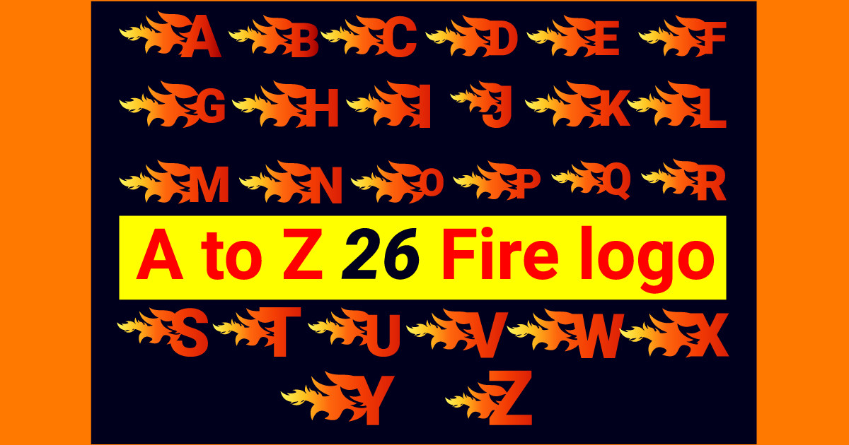 Fire a to Z Letter Logo and Icon Bundle Bundle · Creative Fabrica