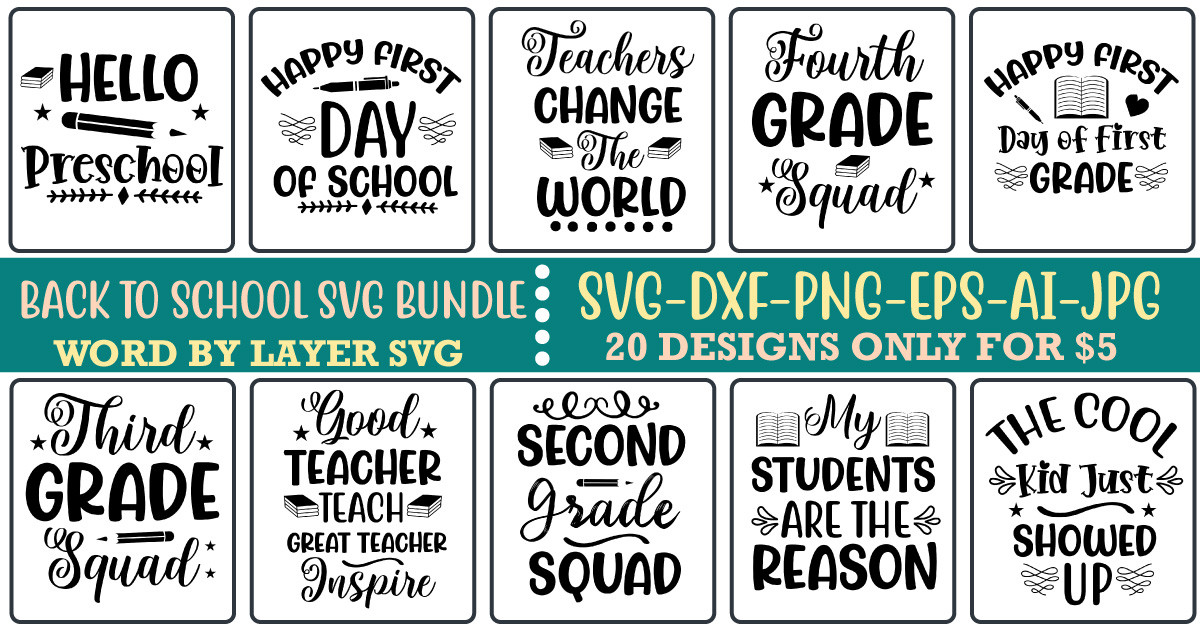 Back to School SVG Bundle Bundle · Creative Fabrica
