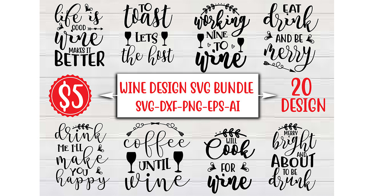Wine Design SVG Bundle Bundle · Creative Fabrica