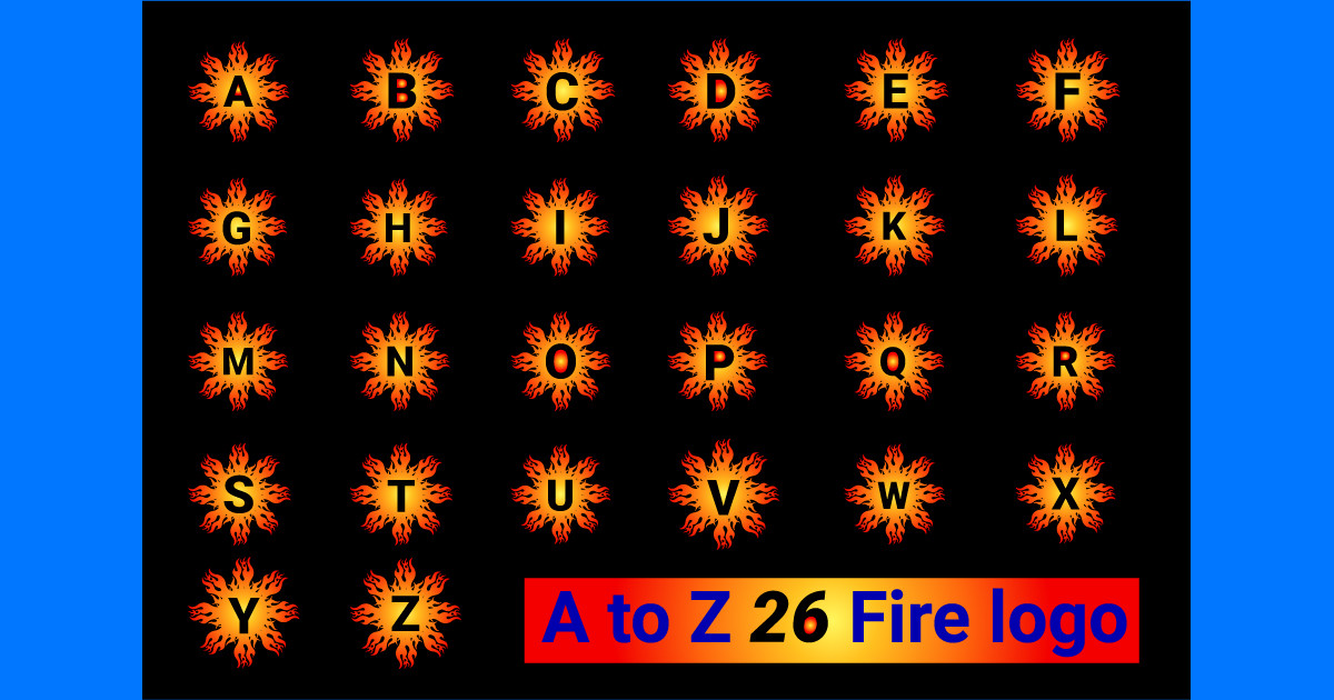 Fire a to Z Letter Logo and Icon Design Bundle 2 Bundle · Creative Fabrica