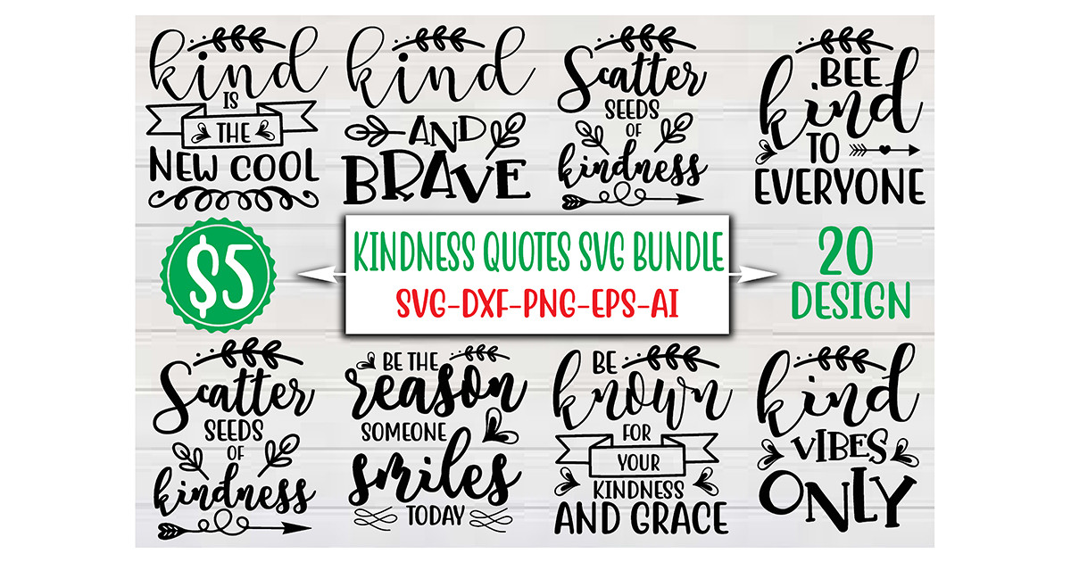 Kindness Quotes SVG Bundle Bundle · Creative Fabrica