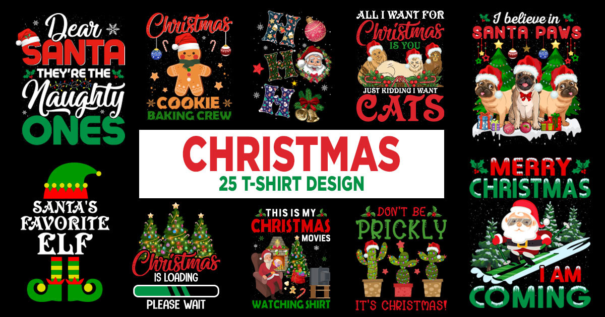 Christmas T-Shirt Design Bundle Bundle · Creative Fabrica