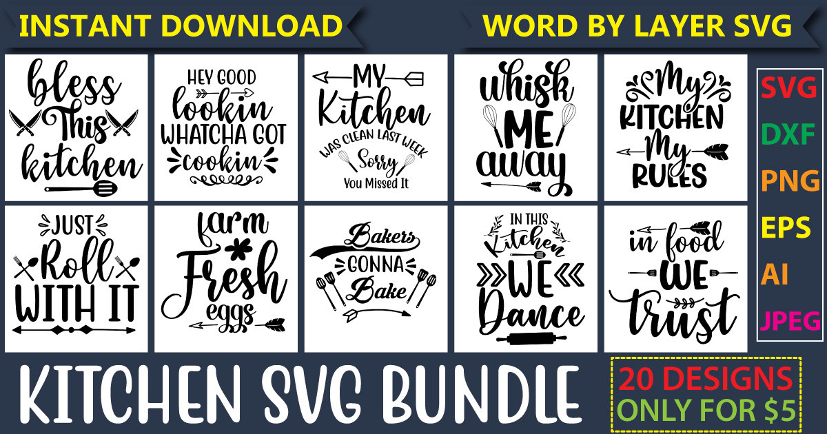 Kitchen SVG Bundle Bundle · Creative Fabrica