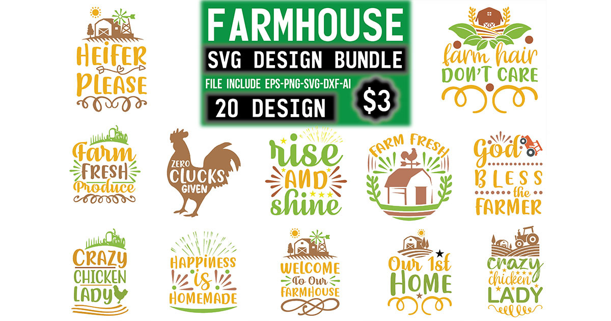 Farmhouse SVG Design Bundle Bundle · Creative Fabrica