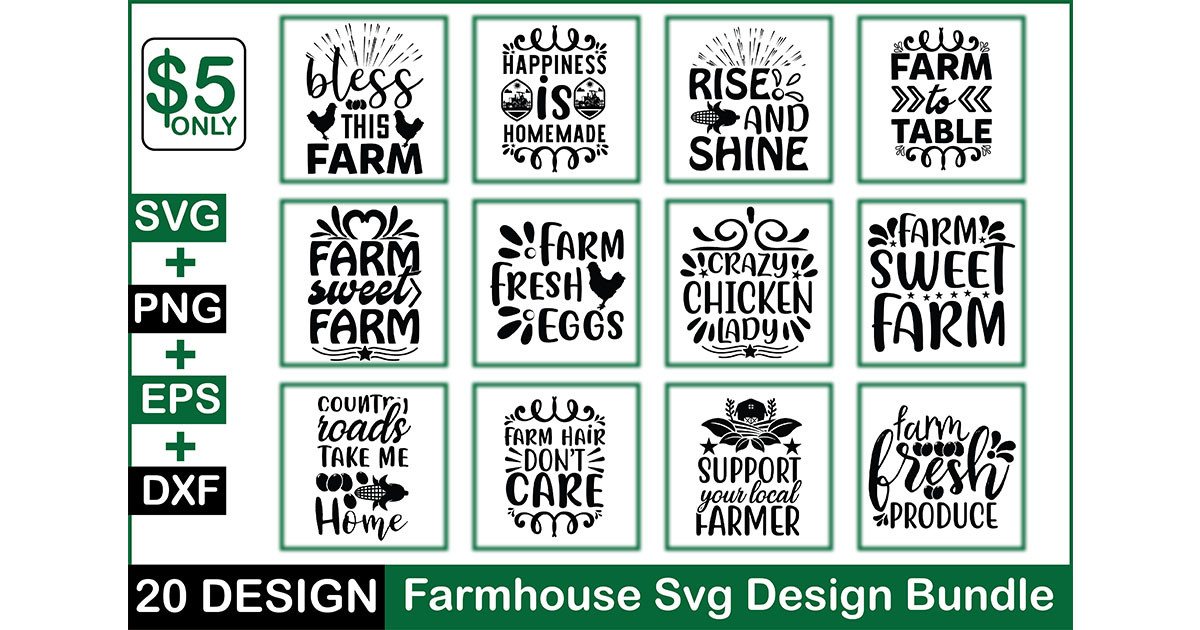 Farmhouse SVG Design Bundle Bundle · Creative Fabrica