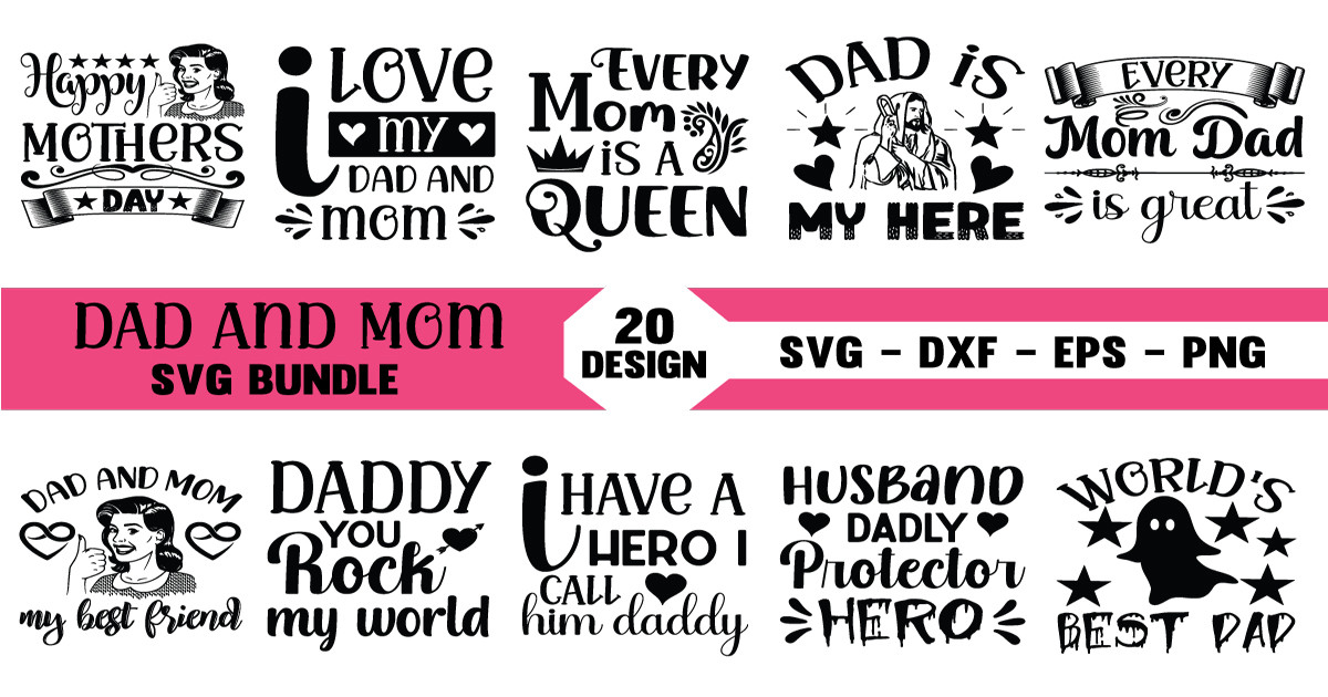 Dad and Mom SVG Bundle Bundle · Creative Fabrica