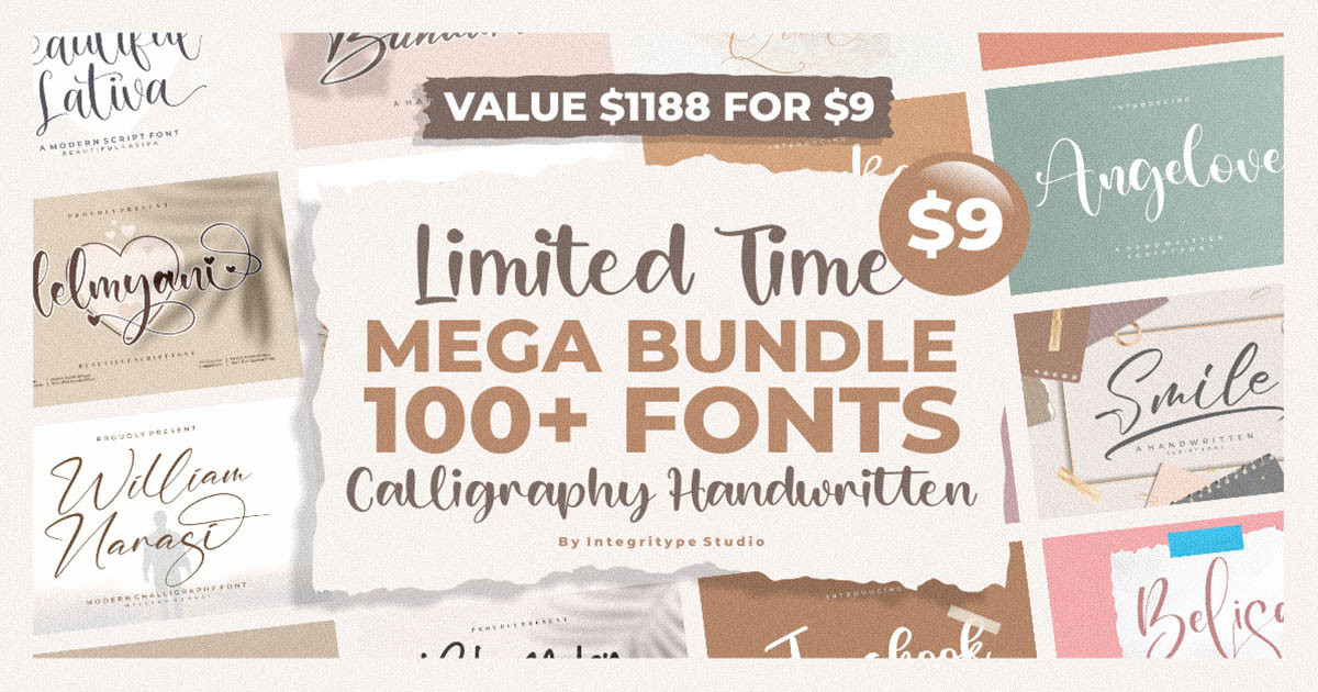 Mega Handwritten Fonts Bundle Bundle · Creative Fabrica