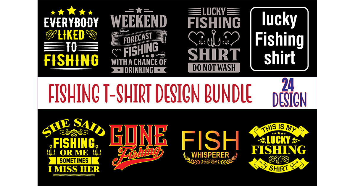 Fishing T-Shirt Design Bundle Bundle · Creative Fabrica