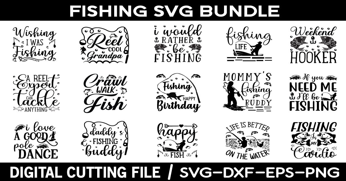 Fishing SVG Bundle Bundle · Creative Fabrica