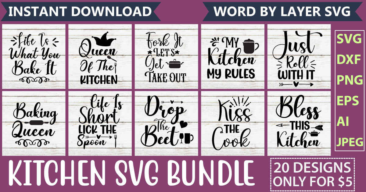 Kitchen SVG Bundle Vol.2 Bundle · Creative Fabrica