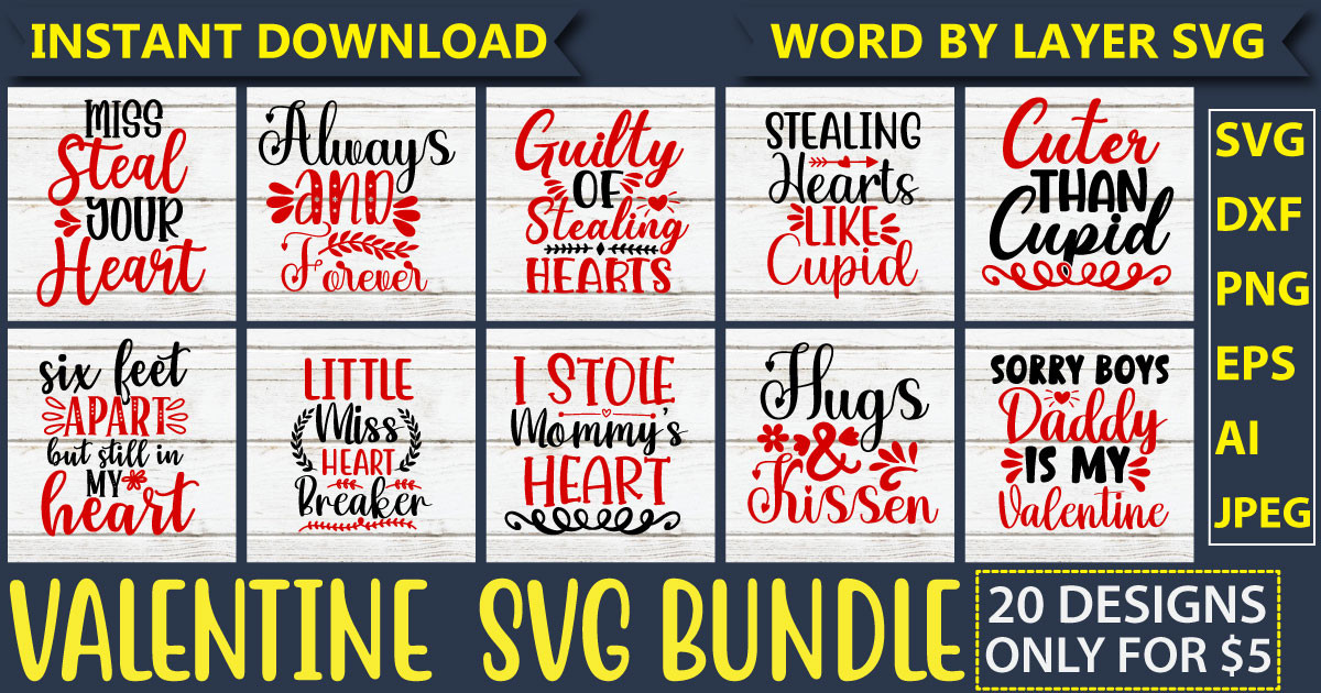 Valentine SVG Bundle Vol.2 Bundle · Creative Fabrica