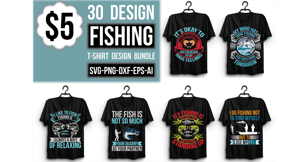 Fishing T-Shirt Design Bundle Bundle · Creative Fabrica