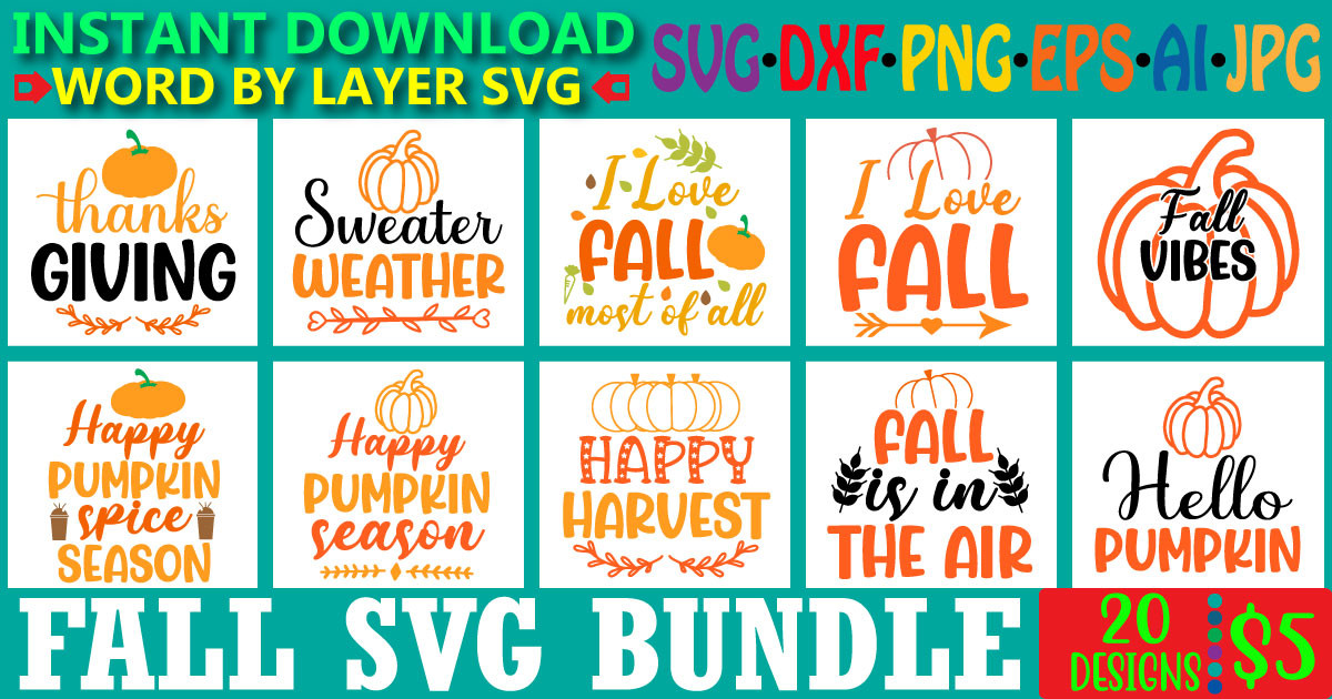 Fall SVG Bundle Vol-3 Bundle · Creative Fabrica