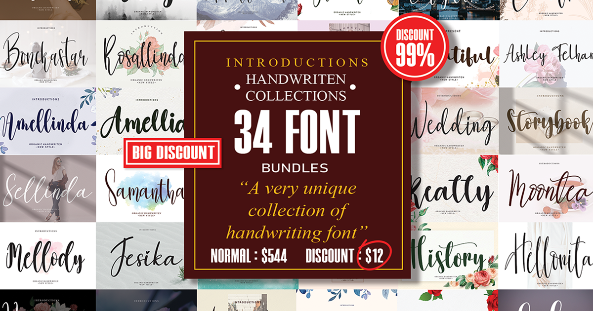 Script Handwriting Font Big Bundle Bundle · Creative Fabrica