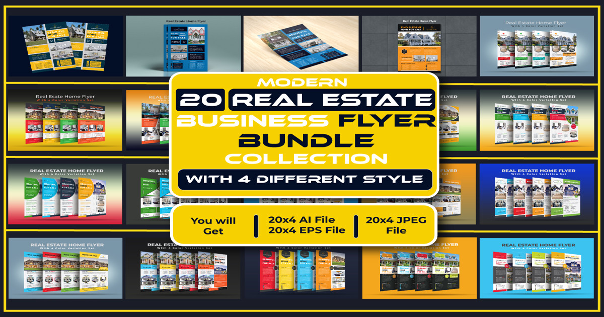 Modern Real Estate Flyer Template Bundle Bundle · Creative Fabrica