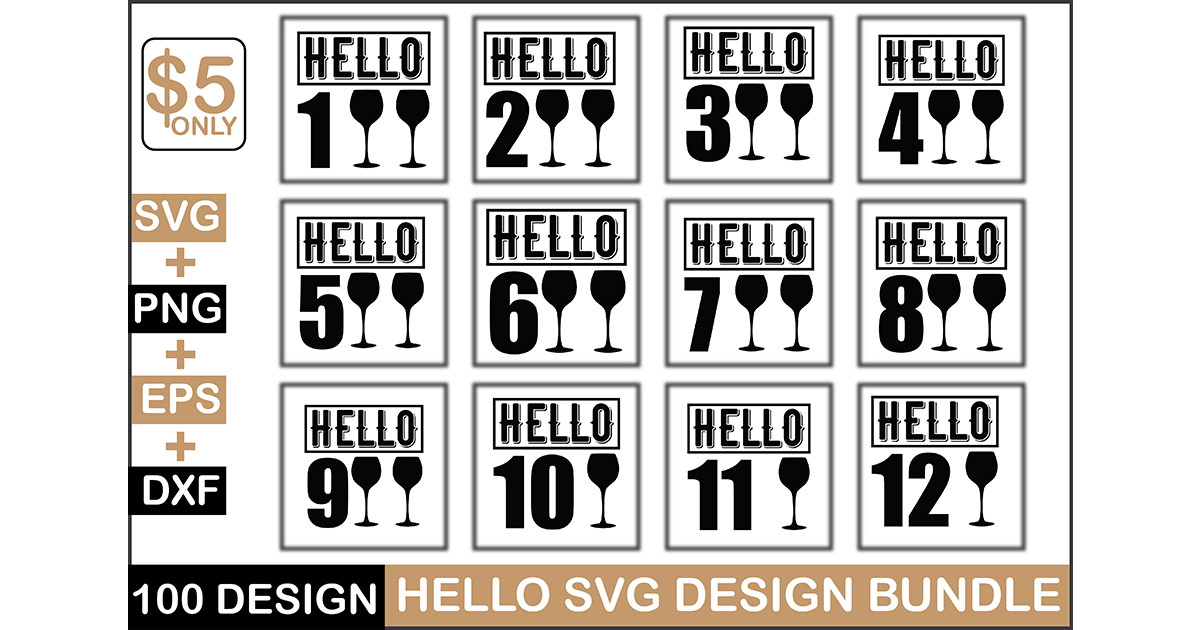 Hello SVG Design Bundle Bundle · Creative Fabrica